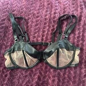 Honey Birdette Black and Nude Mesh Bra 36DD